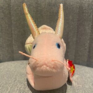 ⭐️3/$15⭐️Beanie baby Swirly the pink Snail soft plush 🐌